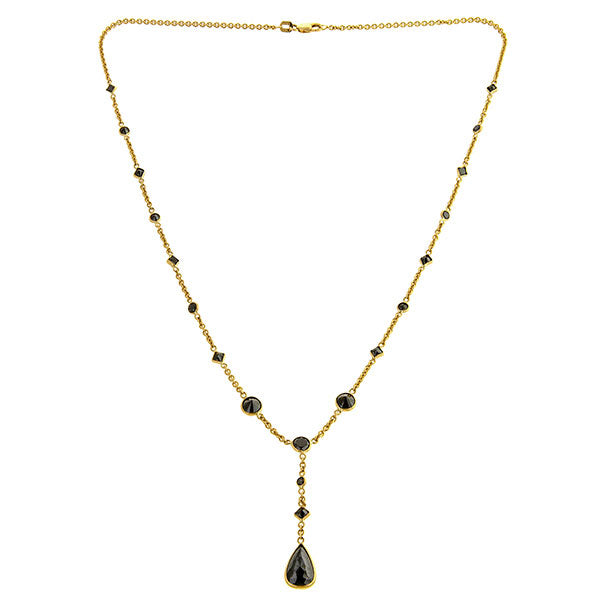Black Diamond Necklace sold by Doyle & Doyle vintage and antique jewelry boutique.