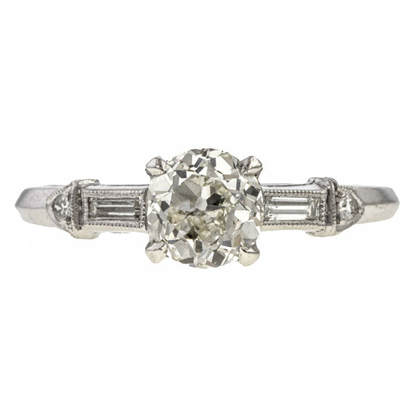 Vintage Engagement Ring, Old Euro 1.05ct. sold by Doyle & Doyle vintage and antique jewelry boutique.