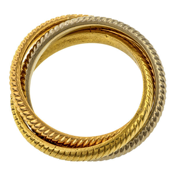 Vintage Tri-Gold Rolling Ring sold by Doyle & Doyle vintage and antique jewelry boutique.
