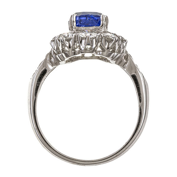 Vintage Sapphire & Diamond Ring, 2.5ct. sold by Doyle & Doyle vintage and antique jewelry boutique.