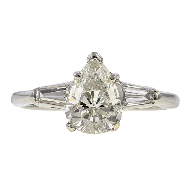 Vintage Pear Brilliant Cut Engagement Ring, 1.39 sold by Doyle & Doyle vintage and antique jewelry boutique.