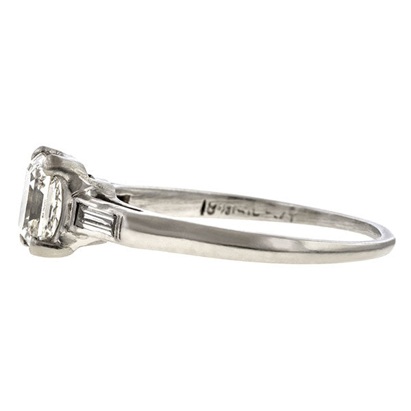 Vintage Asscher Cut Diamond Engagement Ring sold by Doyle & Doyle vintage and antique jewelry boutique.