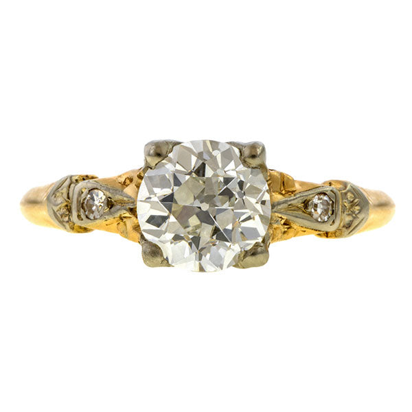 Art Deco Engagement Ring, Old European 1.06ct. sold by Doyle & Doyle vintage and antique jewelry boutique.