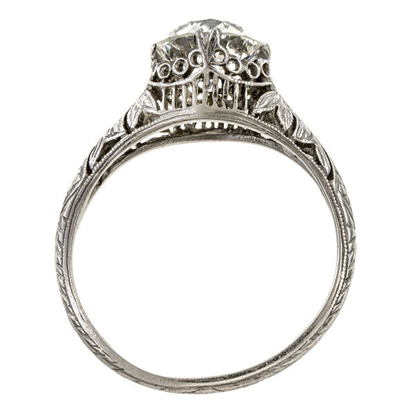 Art Deco Engagement Ring, Old Euro 1.32ct sold by Doyle & Doyle vintage and antique jewelry boutique.