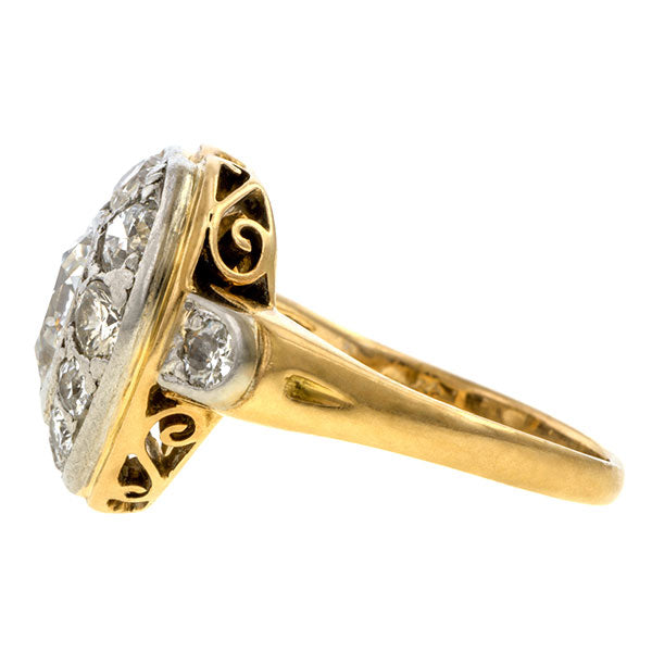 Vintage Diamond Heart Ring, Pear Brilliant 0.60ct. sold by Doyle & Doyle vintage and antique jewelry boutique.