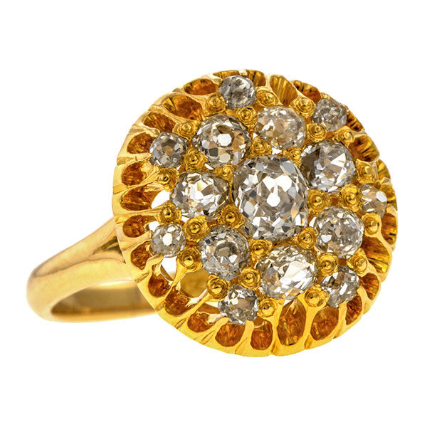 Antique Diamond Cluster Ring, 0.80ctw. sold by Doyle & Doyle vintage and antique jewelry boutique.