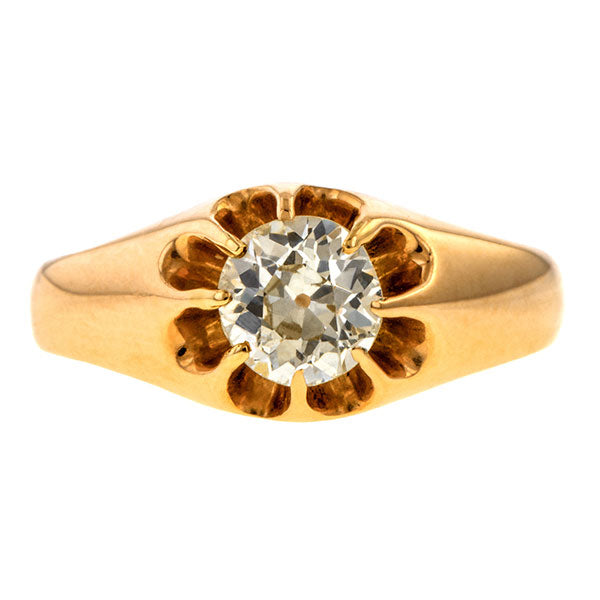 Antique Belcher Set Diamond Ring, 0.43ct. sold by Doyle & Doyle vintage and antique jewelry boutique.