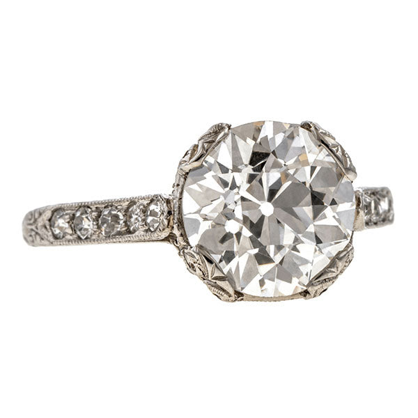 Vintage Tiffany & Co. Engagement Ring, Old Euro. 2.50ct. sold by Doyle & Doyle vintage and antique jewelry boutique.