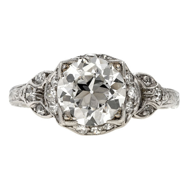 Art Deco Engagement Ring, Circular Brilliant 1.62ct., sold by Doyle & Doyle an antique and vintage jewelry boutique.