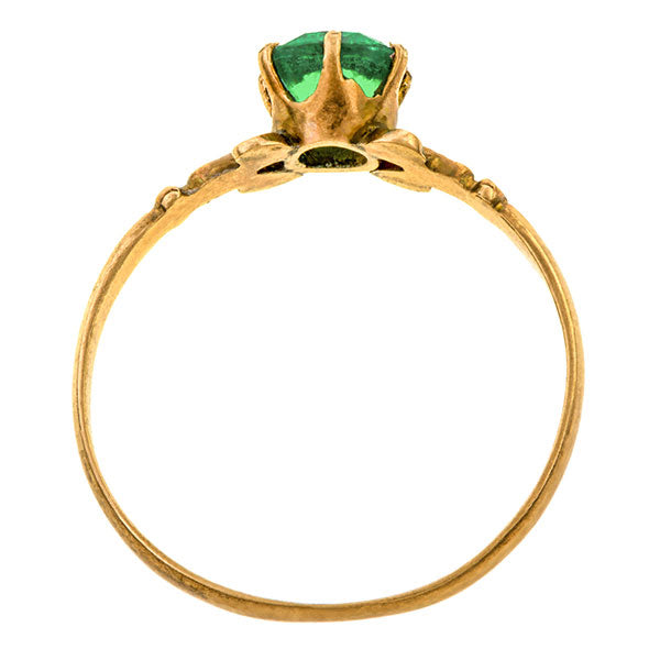 Victorian Emerald Solitaire Ring sold by Doyle & Doyle vintage and antique jewelry boutique.