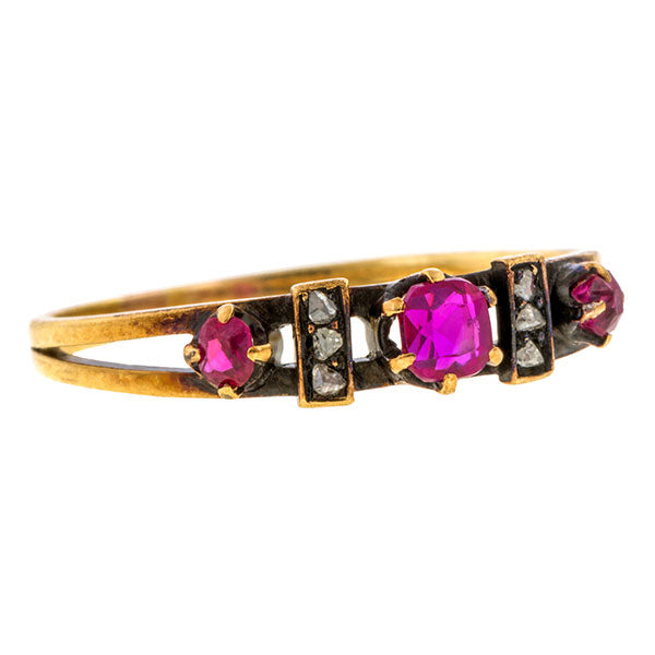 Ruby & Rose Cut Diamond Ring sold by Doyle & Doyle vintage and antique jewelry boutique.
