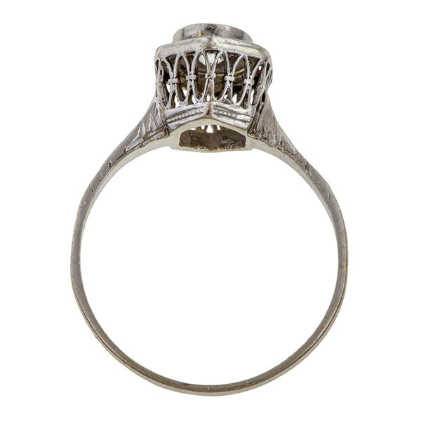 Art Deco Diamond Solitaire Ring, Old Euro 0.39ct. sold by Doyle & Doyle vintage and antique jewelry boutique.