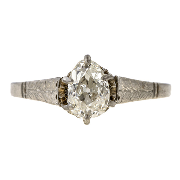 Antique Pear Shaped Diamond Solitaire Ring, 0.65ctw. sold by Doyle & Doyle vintage and antique jewelry boutique.