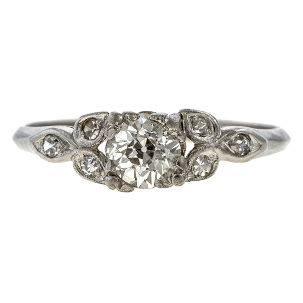 Art Deco Engagement Ring, Old Euro 0.40ct. sold by Doyle & Doyle vintage and antique jewelry boutique.