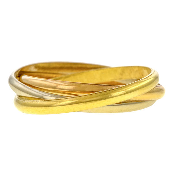 Vintage Tri Gold Rolling Ring sold by Doyle & Doyle vintage and antique jewelry boutique.