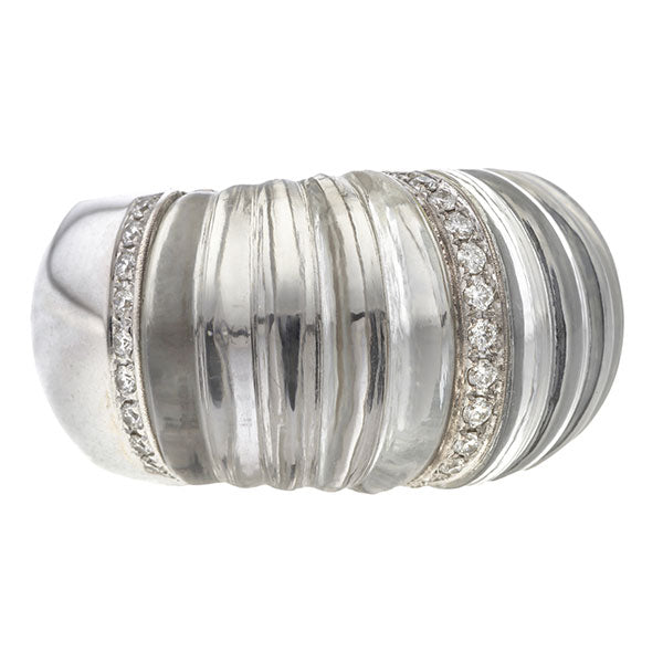 Estate Vhernier Diamond & Rock Crystal Ring sold by Doyle and Doyle an antique and vintage jewelry boutique