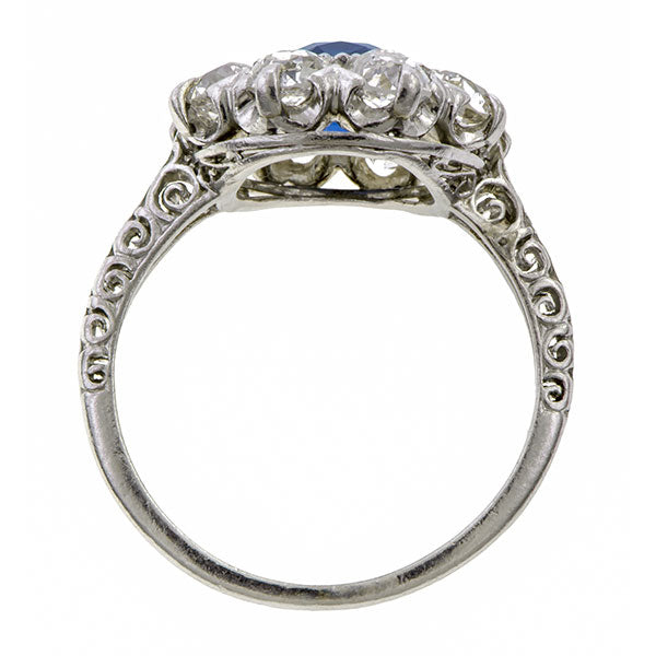 Antique Sapphire & Diamond Ring, 1.87ct, sold by Doyle & Doyle vintage and antique jewelry boutique.