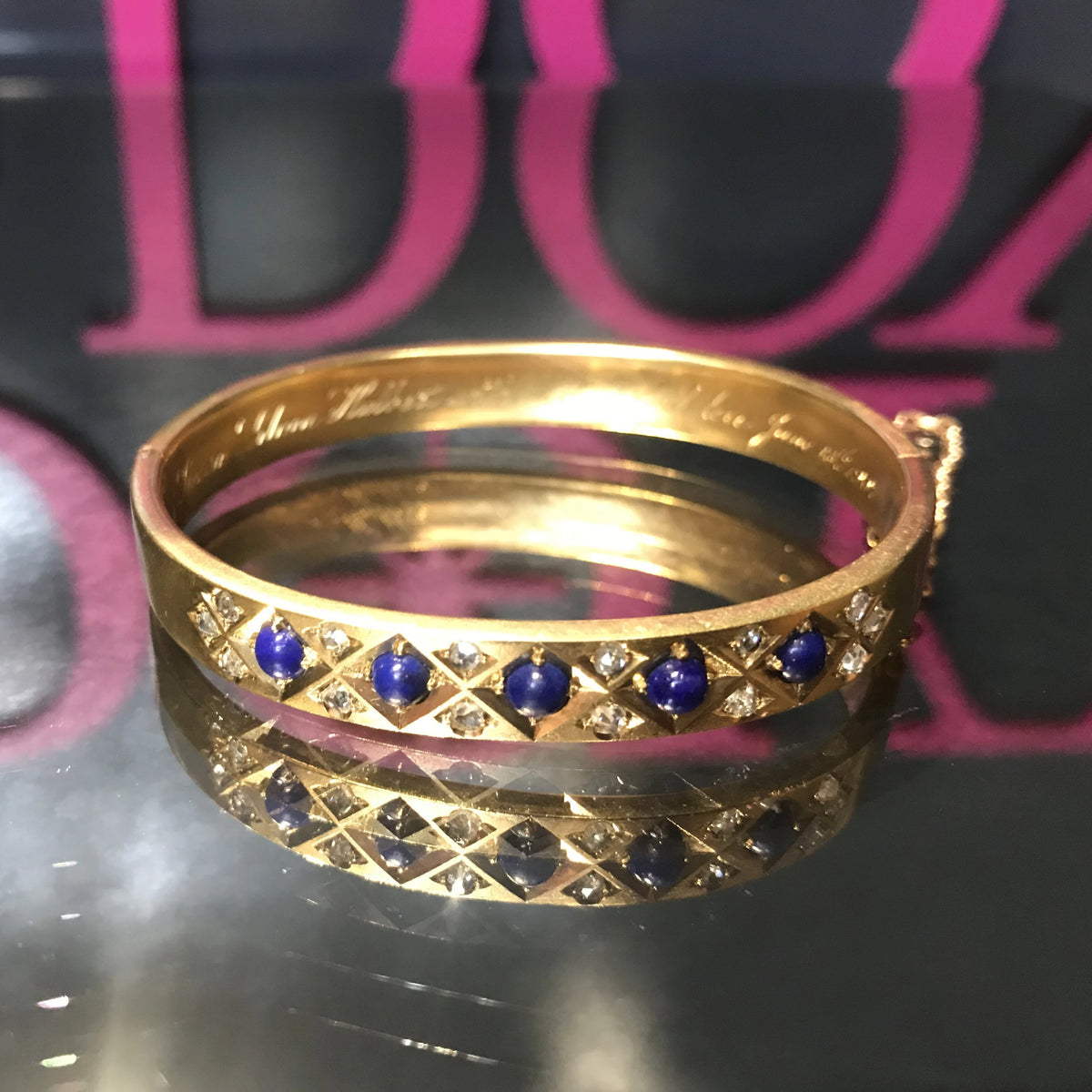 Edwardian Lapis & Diamond Bracelet