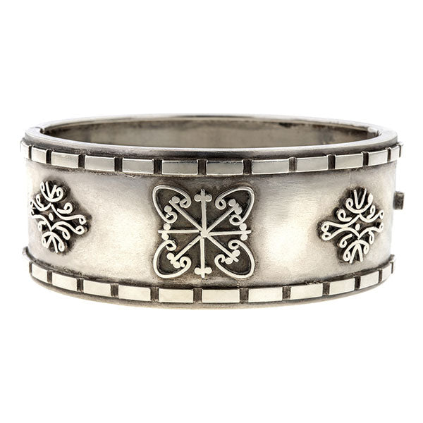 Victorian Silver Bangle Bracelet sold by Doyle & Doyle vintage and antique jewelry boutique.