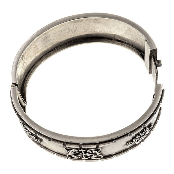 Victorian Silver Bangle Bracelet sold by Doyle & Doyle vintage and antique jewelry boutique.