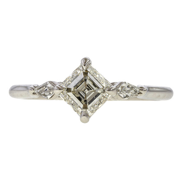 Engagement Ring, Asscher 1.00ct. sold by Doyle & Doyle vintage and antique jewelry boutique.
