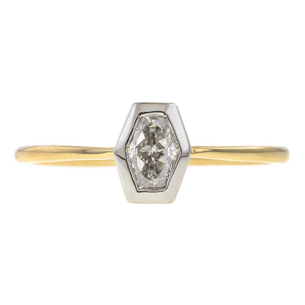 Solitaire Engagement Ring, Hexagonal 0.50ct.- Heirloom by Doyle &amp; Doyle sold by Doyle & Doyle vintage and antique jewelry boutique.