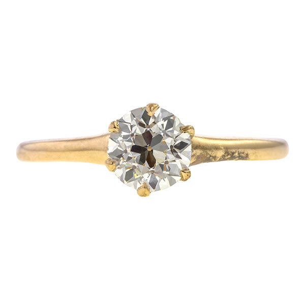 Vintage Solitaire Engagement Ring, Old Euro 0.83ct. sold by Doyle & Doyle vintage and antique jewelry boutique.