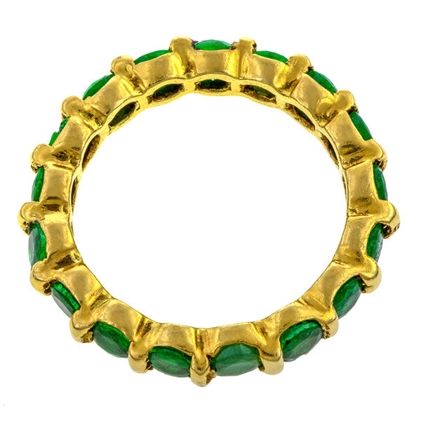 Vintage Emerald Eternity Band sold by Doyle & Doyle vintage and antique jewelry boutique.