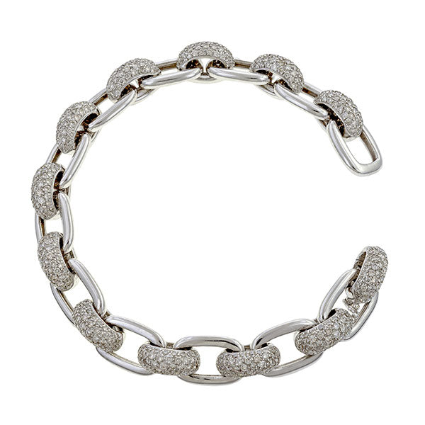 Estate Diamond Link Bracelet sold by Doyle & Doyle an antique & vintage jewelry store.