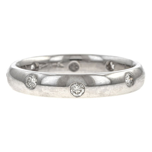 Vintage Scatter Set Diamond Wedding Band sold by Doyle & Doyle vintage and antique jewelry boutique.