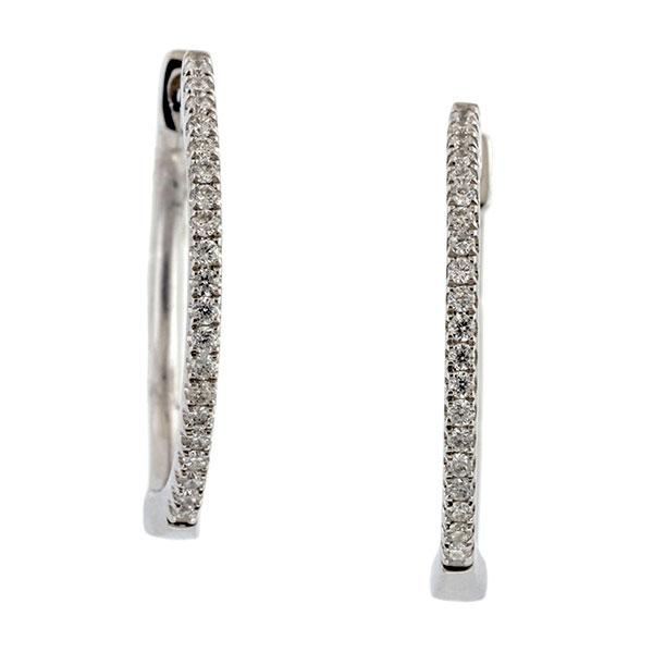 Diamond Hoop Earrings, 0.12ctw. sold by Doyle & Doyle vintage and antique jewelry boutique.