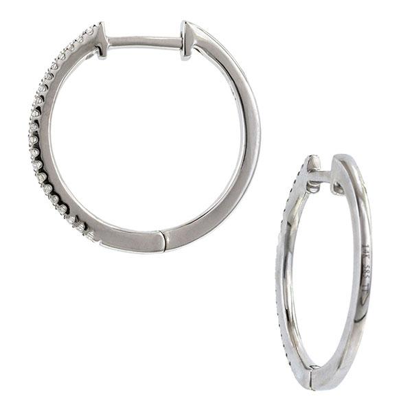 Diamond Hoop Earrings, 0.12ctw. sold by Doyle & Doyle vintage and antique jewelry boutique.