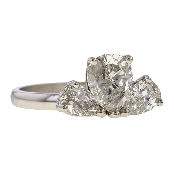 Vintage Pear Shaped Diamond Engagement Ring, 1.08ct. sold by Doyle & Doyle vintage and antique jewelry boutique.