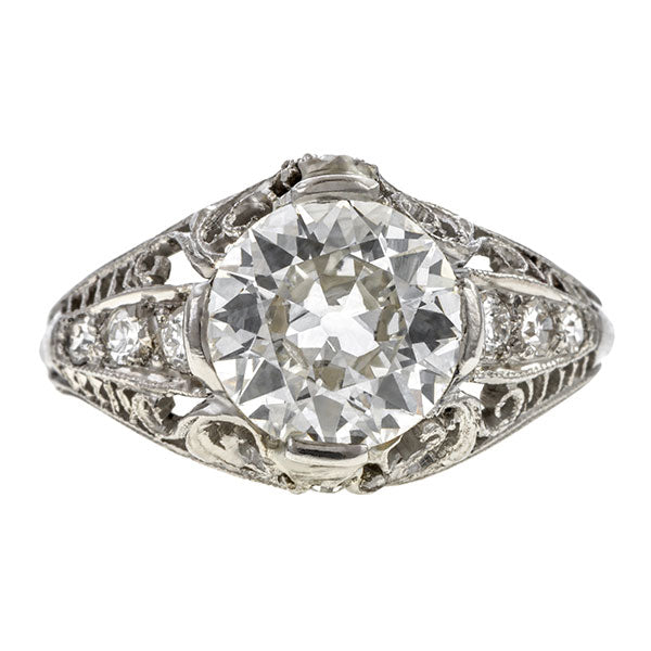 Vintage Engagement Ring, Circular Brilliant 1.86ct. sold by Doyle & Doyle vintage and antique jewelry boutique.
