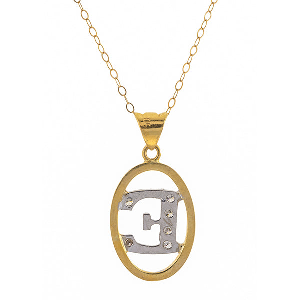 Vintage Diamond "E" Pendant sold by Doyle & Doyle vintage and antique jewelry boutique.