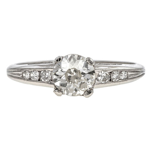 Vintage Engagement Ring, Old Euro 0.80ct. sold by Doyle & Doyle vintage and antique jewelry boutique.