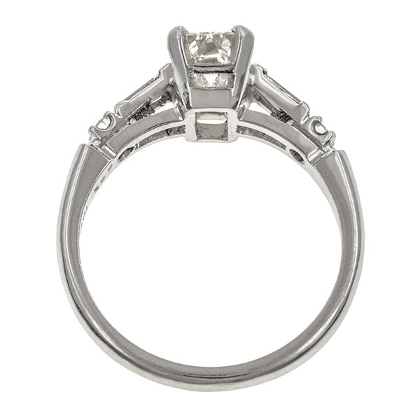 Vintage Engagement Ring, Emerald Cut 1.11ct. sold by Doyle & Doyle vintage and antique jewelry boutique.