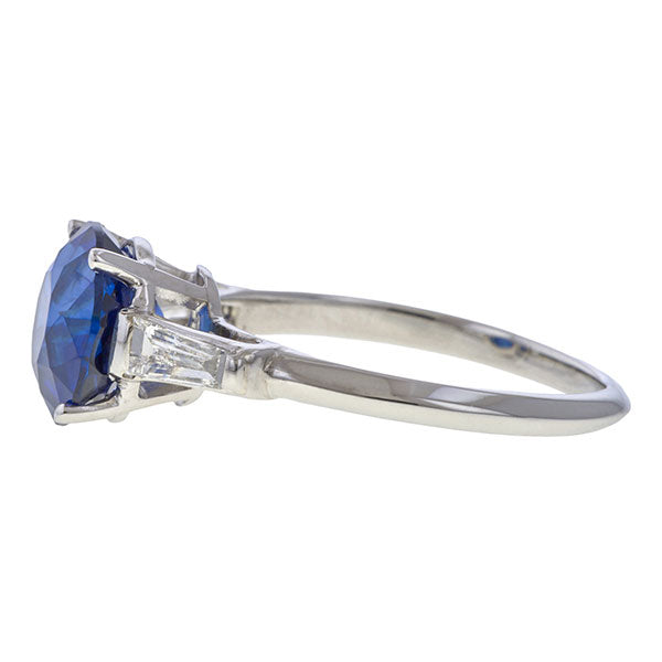 Tiffany & Co Vintage Sapphire & Diamond Ring, 3.65ct. sold by Doyle & Doyle vintage and antique jewelry boutique.