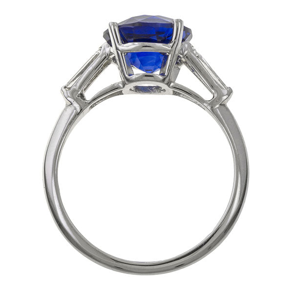 Tiffany & Co Vintage Sapphire & Diamond Ring, 3.65ct. sold by Doyle & Doyle vintage and antique jewelry boutique.