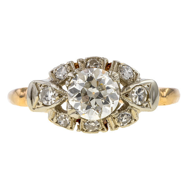Art Deco Diamond Engagement Ring, Old Euro 0.71ct. sold by Doyle & Doyle vintage and antique jewelry boutique.