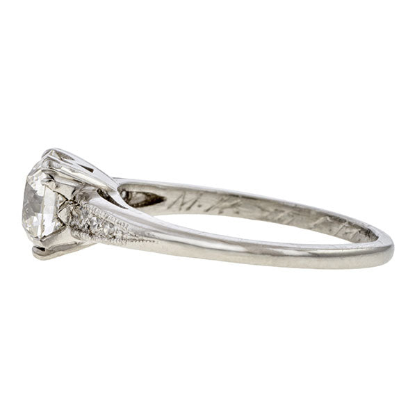 Vintage Engagement Ring, Old Euro 1.07ct. sold by Doyle & Doyle vintage and antique jewelry boutique.