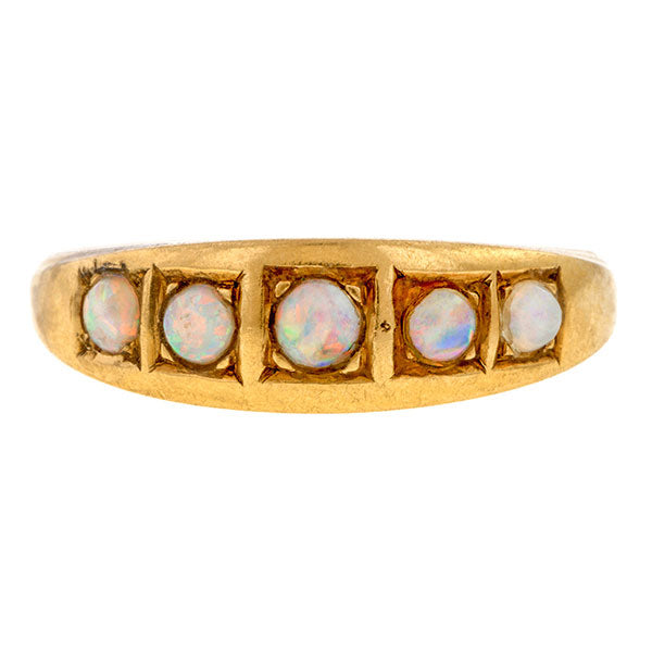 Antique Opal Band Ring sold by Doyle & Doyle an antique & vintage jewelry boutique.