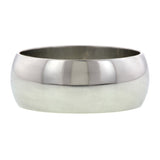 Contemporary ring: a Platinum 8mm Half Round Wedding Band sold by Doyle & Doyle vintage and antique jewelry boutique.