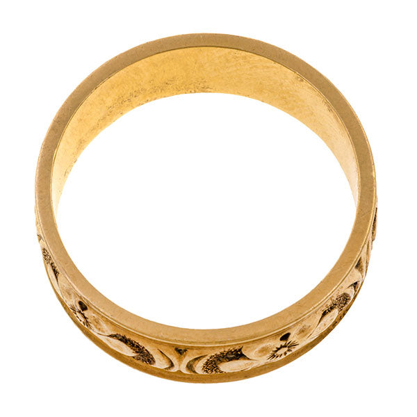 Antique Gold Patterned Wedding Band, from Doyle & Doyle vintage and antique jewelry boutique.