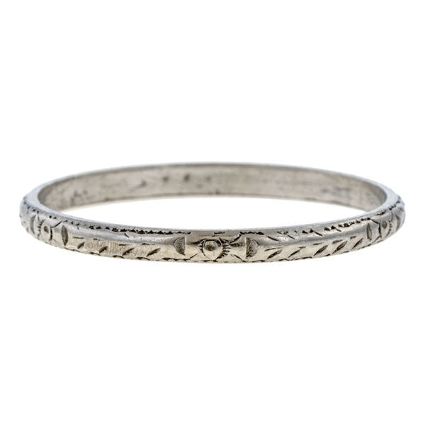 Patterned Wedding Band sold by Doyle & Doyle vintage and antique jewelry boutique.