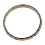 Vintage Patterned Wedding Band, 18k white sold by Doyle & Doyle vintage and antique jewelry boutique.