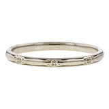Vintage Patterned Wedding Band, White Gold sold by Doyle & Doyle vintage and antique jewelry boutique.