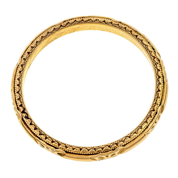Vintage Patterned Wedding Band sold by Doyle & Doyle vintage and antique jewelry boutique.