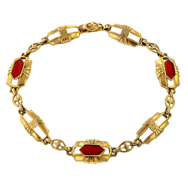 Vintage Carnelian Bracelet sold by Doyle & Doyle vintage and antique jewelry boutique.