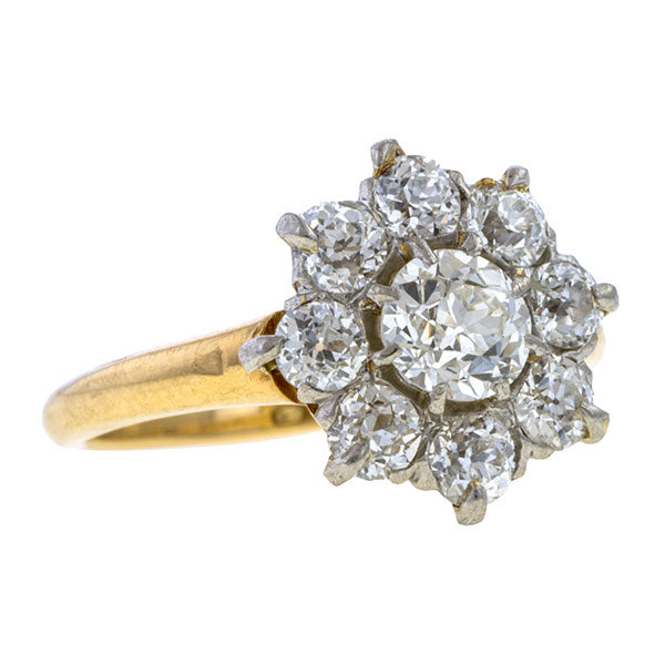 Antique Diamond Cluster Ring, Old Euro 0.33ct. sold by Doyle & Doyle vintage and antique jewelry boutique.